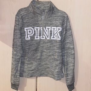 Victoria Secret PINK grey half zip sweater.